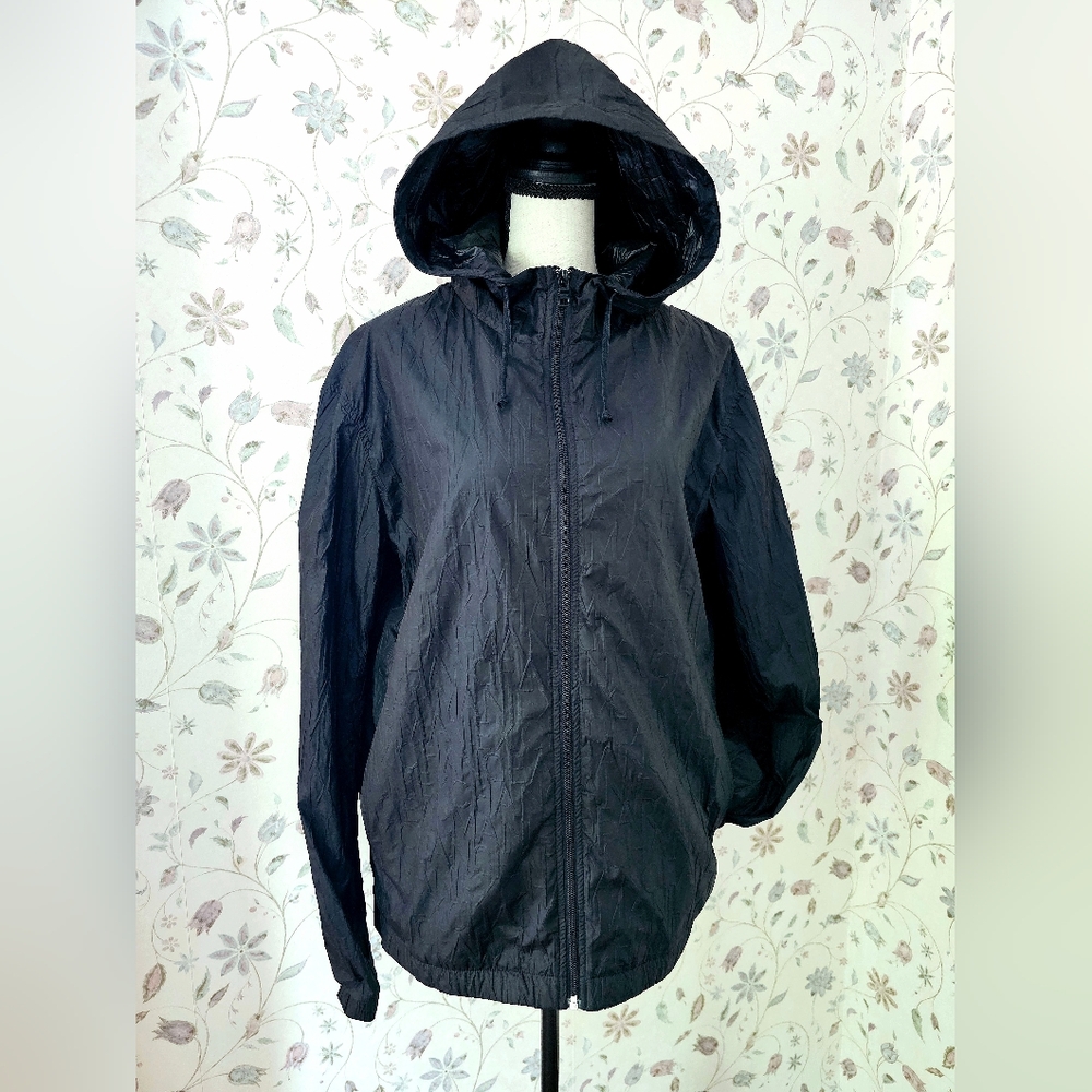 Armani Exchange Black Hooded jacket in fabric with logo